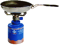 Camping Gaz stove and frying pan